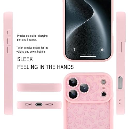 MOWIME Compatible with iPhone 17 Pro Case, Cheetah Print Shockproof Soft TPU Protective Cover for Women Girls, Slim Anti Scratch Leopard Case for iPhone 17 Pro 6.3 Inch, Pink thumbnail 4