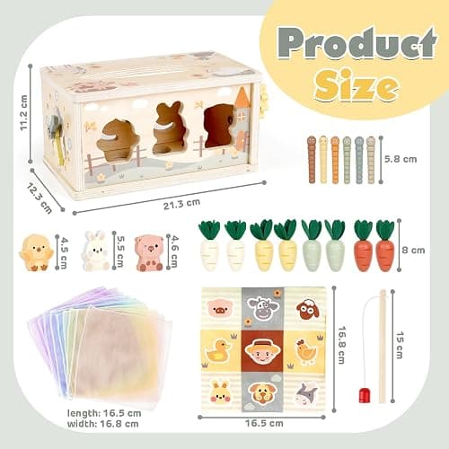 Vanplay Jouet Bebe 1 an, Jouet Montessori 1 2 3 Ans, Conception de Boîte à Mouchoirs Jouet en Bois, Jeux Enfants Cadeau Enfant 1 2 3 Ans Garcon Fille thumbnail 3