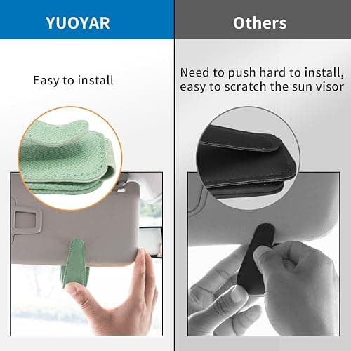 Yuoyar 2 Packs Magnetic Sunglass Holder for Car Visor - Universal Sunglasses Clip for Different Size Eyeglasses - Convenient Interior Car Accessories (Green) thumbnail 3