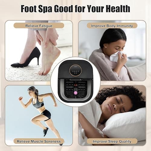 FOFOJÔY Foot Spa Bath Massager with Heat, Bubble, Temperature Control, Remote Control, Touchscreen, Pumice Stone, Pedicure Foot Spa Gift for Man Women Mother Father (Plus Size) thumbnail 9