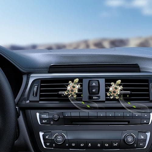 ORIESSE Sea Turtle Car Air Freshener Vent Clips,Beach Ocean Car Decor,2pcs Turtle Vent Clips,Coastal Decorations for Women,Rhinestone Refillable Diffuser thumbnail 2