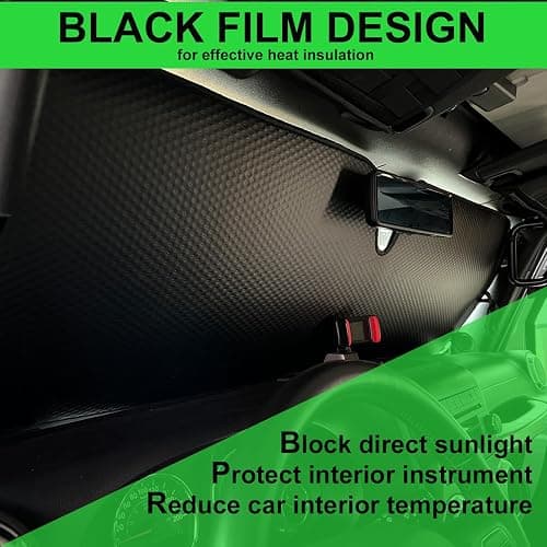Windshield Sun Shade for Jeep,Windshield Sunshade for Wrangler TJ JK JL1997-2024,Sun Shade Windshield Cover for Jeep,UV Ray & Heat Block Windshield Shades thumbnail 6