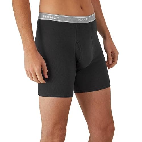 Hanes Men's Underwear Boxer Briefs Pack, Cool & Breathable Cotton Moisture-Wicking Underwear for Men, No Ride Up thumbnail 6