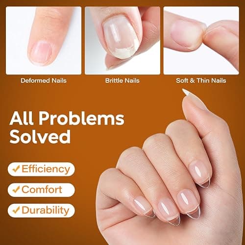 Nicedeco XS Short Almond Nail Tips, Press on Nails, Clear Full Cover Natural False Nails Gel X Nails for Extensions, Acrylic Nails, Resin Clear Strong False Nails 12 Sizes 216PCS thumbnail 5