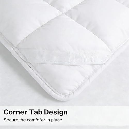 All Season Queen Size Comforter -Soft Quilted Down Alternative Breathable Duvet Insert with Corner Tabs - Luxury Hotel Collection-Reversible Fluffy Washable(88 by 88 inches,White) thumbnail 3