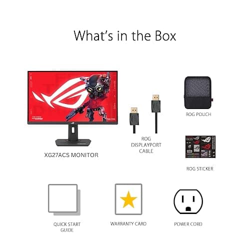 ASUS ROG Strix 27” QHD (2560x1440) HDR400 USB-C Gaming Monitor (XG27ACS), 180Hz,1ms, Fast IPS, 133% sRGB, Extreme Low Motion Blur Sync, G-Sync Compatible, DisplayWidget, Tripod Socket, 3 Year Warranty thumbnail 9