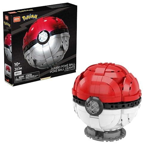 MEGA Pokémon Toy Building Set 5-inch Build and Display Jumbo Poké Ball Collectibe, Lights Up, HBF53 - Image 1