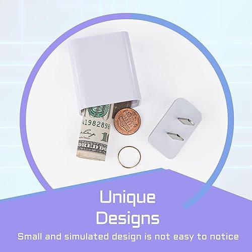 Plug Storage Realistic Looking Charger with Storage Hiding Places for Valuables Charger Diversion Safe, White - White thumbnail 5