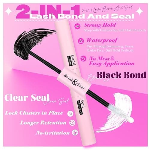 Yawamica Fluffier Lash Extension Kit Thick 200D Volume Eyelash Extension Kit 14-20mm Wispy Lash Clusters Kit D Curly Individual Lashes with Bond and Seal lash Tweezers DIY Cluster Eyelash Extensions thumbnail 3