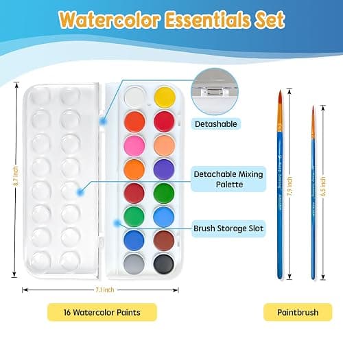 SLWBZ Watercolor Workbooks Coloring Book, Beginner Friendly Painting Kit, Detailed Steps, Creative Exploration Watercolor Book with Paint Set for Adults Teens (Holiday, With paint) thumbnail 5