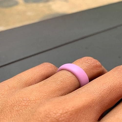 CUSTOM ENGRAVED Womens Silicone Wedding Band Active Athletic Ring - Personalize Any Text, Symbol, Image - SHIPS NEXT DAY thumbnail 6