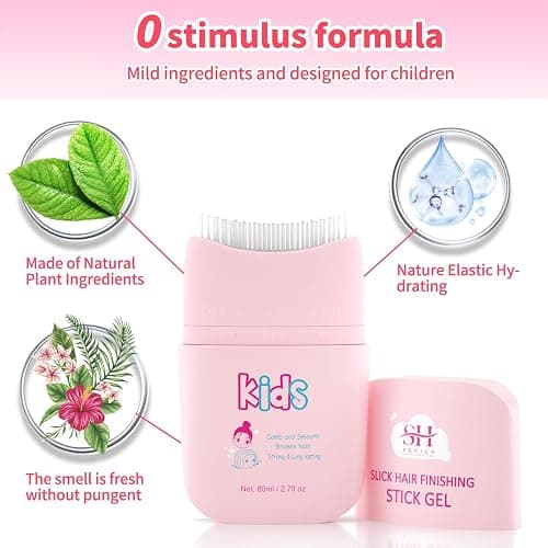 SEVICH Hair Gel For Kids With Comb, Toddler Hair Wax Stick For Girls - Quick Fix For Flyaways & Stray Ends - Frizz Control Finishing Stick - Gentle & Easy To Use 2.7fl oz/80ml thumbnail 7