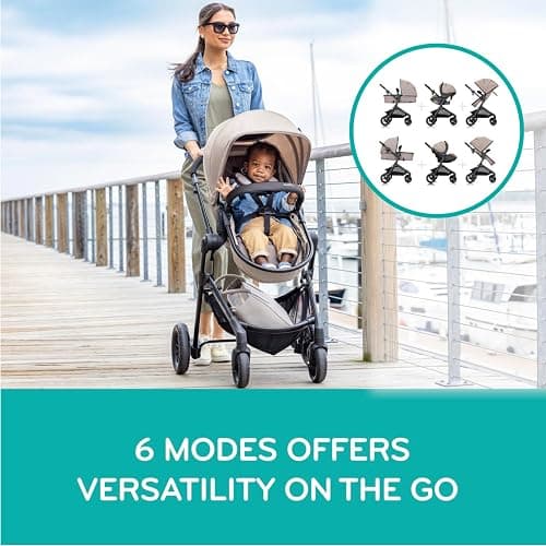Evenflo Pivot Modular Travel System with LiteMax Infant Car Seat (Casual Gray) thumbnail 2