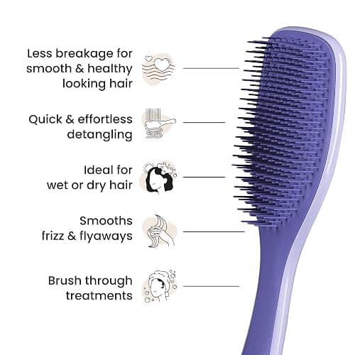 Tangle Teezer Ultimate Detangler Brush for Wet & Dry Hair, Eliminates Knots & Reduces Breakage for All Hair Types, Amazon Exclusive Lilac Purple | for Wet & Dry Hair, Lilac Purple, Amazon Exclusive thumbnail 4