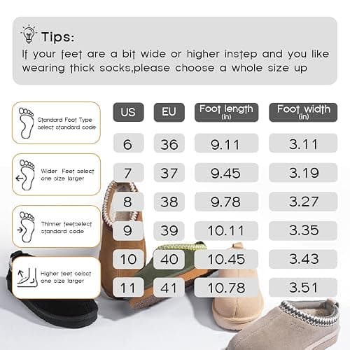 FITORY Women's Suede Slipper, Flat Slip On House Shoes with Faux Fur Lining Indoor Outdoor Short Mini Boots thumbnail 6