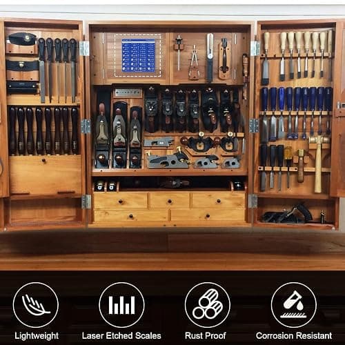 Sendoger Square Thread Checker, Nut and Bolt Thread Checker, Bolt Size and Thread Identifier Gauge，with 28 (14 Standard & 14 Metric) Bolt and Nut Gauge (Blue) thumbnail 8
