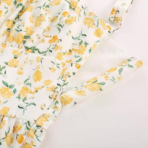 Scarlet Darkness Floral Corset Dress for Women Ruffle Mini Dress Summer Sundress - Small - White Yellow Floral thumbnail 3