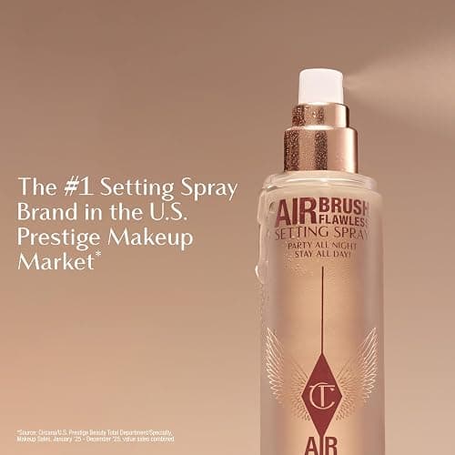 Charlotte Tilbury Airbrush Flawless Setting Spray - Ultra-Fine Hydrating Mist to Prime & Set Makeup Up to 16Hr – Soothes and Blurs Skin, Waterproof, Wedding Makeup thumbnail 6