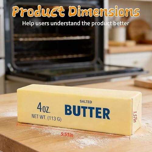 Butter Stick Slow Rising Squishy Toy, 2026 New Soft Realistic Butter Squeeze Ball, Slow Rebound Stress Relief Fidget Toys (1 Pcs) thumbnail 6