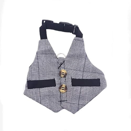 Hypeety Multipurpose Rabbit Vest Harness and Leash Set Small Animal Adjustable Soft Harness with Button Decor Formal Suit Style for Bunny Rabbit Kitten Small Animal Walking (S) thumbnail 3