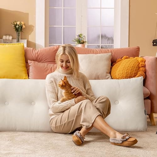 UUluhao Triangular Headboard Pillow Twin Dorm Bed Bolster Cushion Headboard Wedge Pillows Aqua Green,39 * 4.7 * 15.7in Large Wedge Cushions for Sitting in Bed thumbnail 5