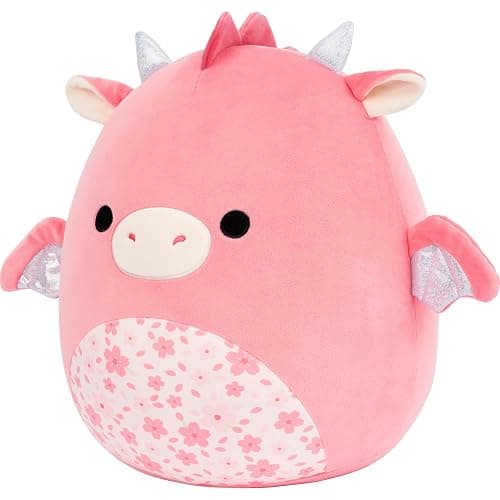 Squishmallows Original 14in Aegi The Pink Dragon with Sakura Print Belly – Official Jazwares Plush (Large) thumbnail 4