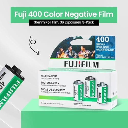 FUJIFILM 400 Color Negative Film (35mm Roll Film, 36 Exposures, 3-Rolls) + BluebirdSales Microfiber Cleaning Cloth thumbnail 2