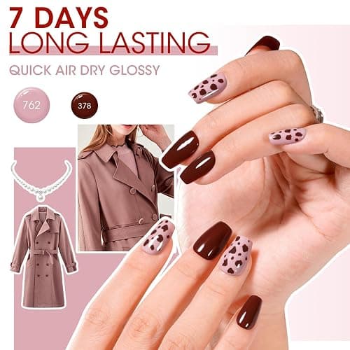 GELLEN Nail Polish Set, Nude Red Brown Quick Dry Traditional Regular Nail Polish Fall Winter 6 Colors Set for Fingernails Toe Nails Acrylic Natural Nails Home Salon, Non UV Gel, Hema Free, Non-toxic thumbnail 3