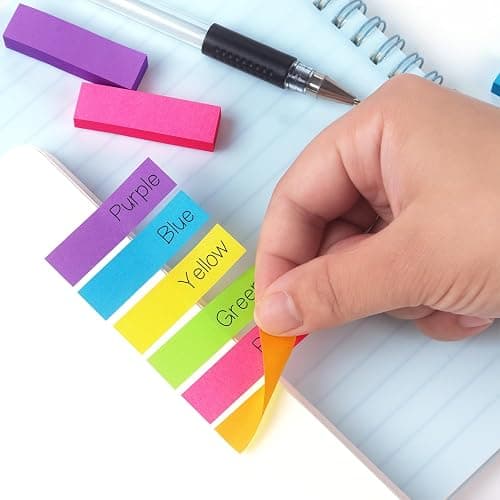 30 Pads 0.6x2 Inch Sticky Notes Flags Tabs Page Markers 6 Bright Color Sticky Index Tabs Page Flags 80 Sheet/Pad thumbnail 2
