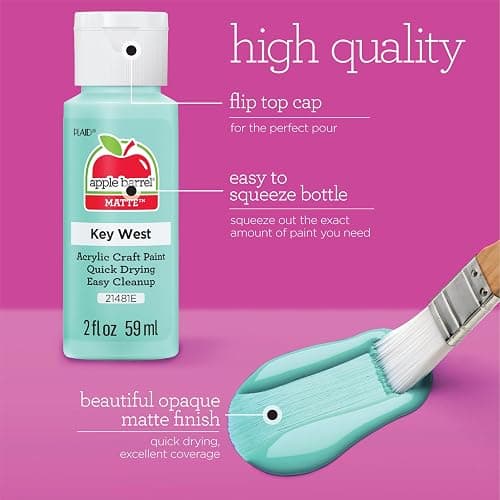 Apple Barrel, Pastel Dreams & Vivid Wonders Collection Acrylic Craft Paint, PROMOTCK, 2 fl oz each, 18 assorted matte colors, 18 count thumbnail 4