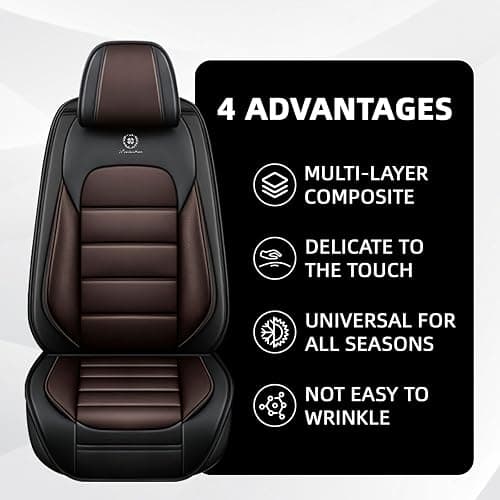 SIMITOES Car Seat Cover Fit for Volkswagen Beetle 1999-2019,Compatible Airbag Non-Slip Waterproof Seat Cover,Car Seat Protector Premium Interior (Standard 5 Seats,Black Coffee) - Standard 5 Seats - Black Coffee thumbnail 7