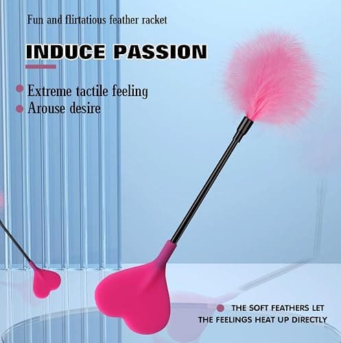 Flirting Feather Hand Pat Adult Sex Products SM Heart Shaped Beater Romantic Sexy Toys(Pink) thumbnail 2