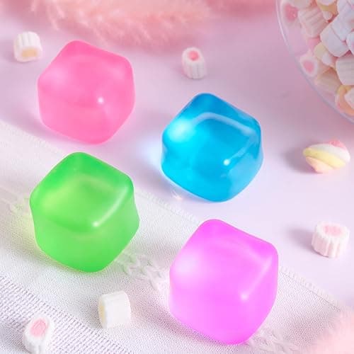 JOYIN 4 Pack Clear Stress Cube, 2'' High Density Cube Toy, Slow Rising Sensory Squishy Toys for Adults, Birthday Gifts, Party Favors, Classroom Prizes thumbnail 9