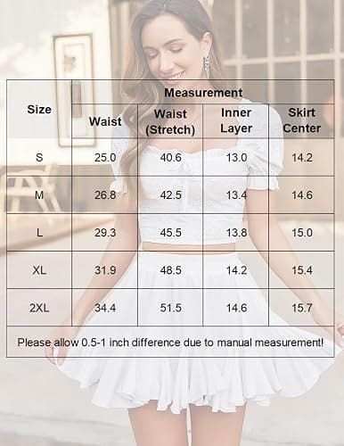 Avidlove Women's Pleated Skater Skirt Basic Casual High Waisted Ruffles Flared Mini Lingerie Skirts thumbnail 2