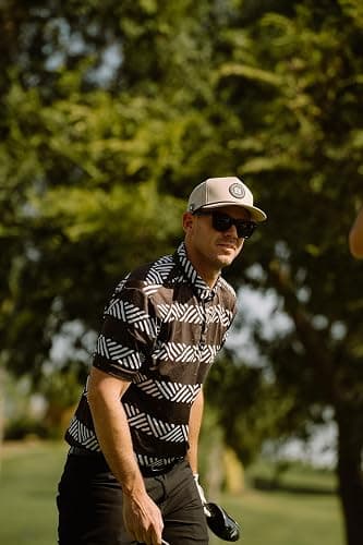 BRIMZ Golf Performance Hat - Tee Holder & Magnetic Ball Marker - Breathable, Sweat & Water Resistant Golfing Snapback Hat - Brimz - Tan thumbnail 7