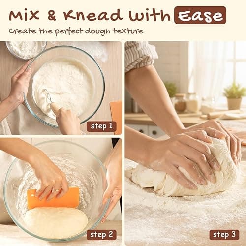 Astercook Sourdough Starter Kit with Round & Oval Banneton Bread Proofing Basket, Starter Jar, Dough Whisk, Scrapers, Stencils, Complete Sourdough Bread Baking Supplies, Fathers Day Gift for Men thumbnail 5