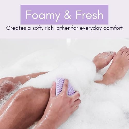 Avilana Silicone Body Scrubber – Gentle Shower Brush & Loofah Alternative- Food Grade & Lab Tested – Fast-Drying, Hygienic, BPA-Free Silicone Body Gentle Exfoliator (Lavender, Massage) - Lavender - Massage thumbnail 4