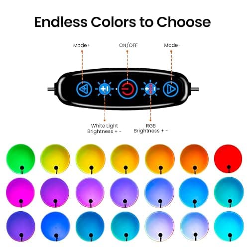 Tsrarey Sunset Lamp Projection, Not Only 21 Colors Sunset Lights, 180 Degree Rotation Led Light, Push Button Switch & APP Control Projector for Party Bedroom Decor thumbnail 4
