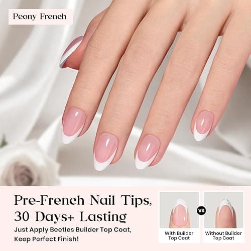 Beetles X Press Gel Nail Kit, Press On Nails Short Almond Kit with 224Pcs French Nail Tips Nail Glue & Remover Builder Top Coat Mini Nail Lamp All-in-One DIY Nail Kit Gift for Women thumbnail 3