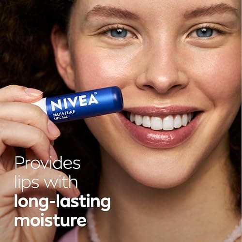 NIVEA Moisture Lip Care, Hydrating Lip Balm with Shea Butter, Nourishing Oils and Vitamin C & E, 3-in-1 Moisture, Repair and Nourish, 0.17 Oz Stick, Pack of 4 thumbnail 4