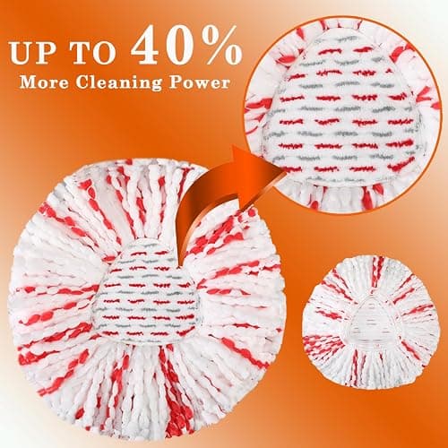 Spin Mop Head Replacement for Ocedar Easy Wring 1-Tank Mop Head for O Cedar | Spin Mop Refills, Mop Base, Scrubber Mop Head for O-Cedar, 40% More Cleaning Power, Reusable, Easy-to-Replace Mop Replace thumbnail 3