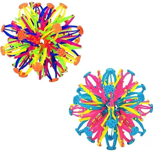 2PCS Expandable BreathingColorful Inflatable Ball Expandable Magic Ball - Stress Reliever Fidget Toys - Breathing Magic Collapsible Ball Toys for Kids & Adults Stress Needs - for Yoga,ADHD (2PCS) - Image 1