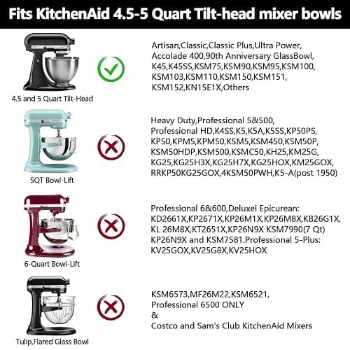 Flex Edge Beater for KitchenAid 4.5/5 QT Tilt Head Stand Mixer Kitchen Aid Mixer Accessory,With Silicone Edges For Kitchen Aid Accessories and Attachments thumbnail 4