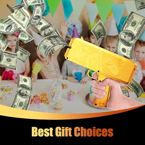 OBEST Money Gun Shooting, Money Gun Toy, Fake US Dollar Banknotes, Golden Prop Gun, Money Rain, Suitable for Parties, Weddings, Party Games thumbnail 3
