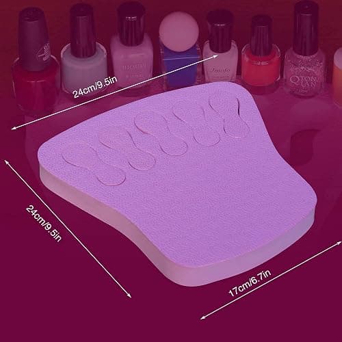 ButterFox Nail Polish Organizer Holder, Nail Art Manicure Hand Stand Mat Rest Work Station (Pink) thumbnail 6