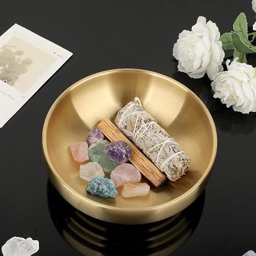 GUSHBIN 7.4 Inch Key Bowl for Entryway Table,Gold Decorative Bowl for Keys | Key Dish for Organizing Tabletop, Catch All Bowls for Kitchen Counter, Coffee Table, Home Decor thumbnail 4