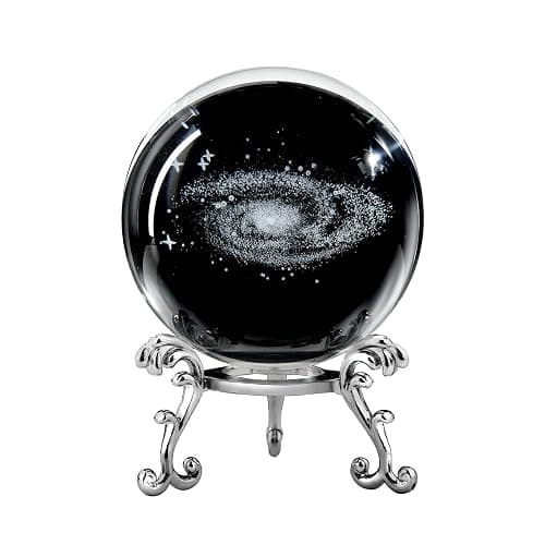 3D Laser Etched Galaxy Crystal Ball with Stand, 60mm Glass Sphere Decorative Balls Paperweight, Space Milky Way Astronomy Gifts thumbnail 6