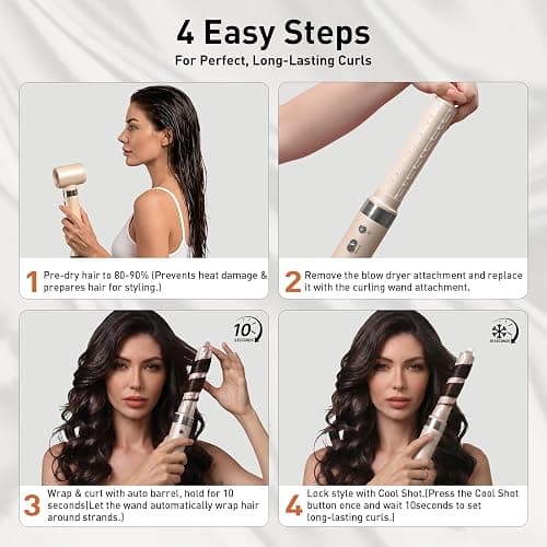 Mythsight StyleVibe 6-in-1 Air Styler with Hair Dryer & Auto-Wrap Curl L/R | Diffuser, Blow Dryer Brush, Hair Straightener with Travel Case For Fast Drying, Curls, Volume, Smooth and Frizz Control thumbnail 8