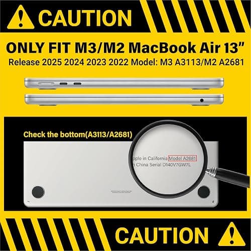 IBENZER Compatible with 2025 2024 2023 2022 MacBook Air 13 inch Case M4 A3240 M3 A3113 M2 A2681, Hardshell Case & KeyboardCover & ScreenFilm for Mac Air 13.6, Wine Red, KK-WR+2 thumbnail 2