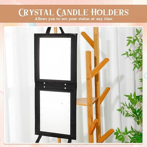Maysing 1 Pack Foldable Full Length Travel Mirror with Full Light 25.2x11.8 Inch Foldable Hanging Backstage Mirror LED Double Side Lights for Travel Camping Dance Competition Home Fitness Gift(Black) thumbnail 6